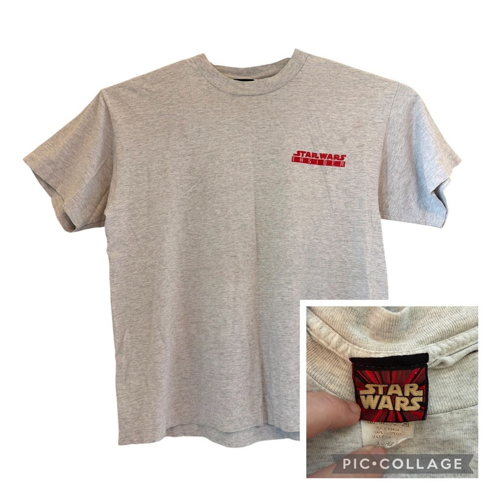 VTG Star Wars Insider Magazine 90s Promo T-Shirt Gray Mens XL Lucasfilm USA READ